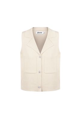 Comfy Knitted Top - Korte Top - Beige Top - Gillet - Gillet Voor Vrouwen