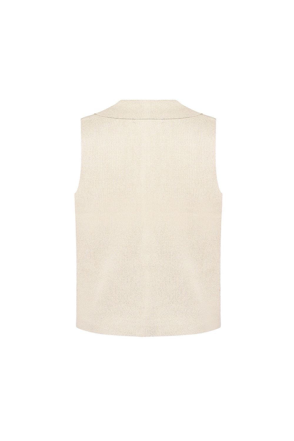 Comfy Knitted Top - Korte Top - Beige Top - Gillet - Gillet Voor Vrouwen