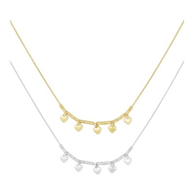 Love Beads Necklace - Stainless Steel Ketting - Ketting Met Hartjes - Goudkleurige Juwelen- Zilverkleurige Sieraden - Ketting Met Bedels - Cadeautip - Verjaardags Cadeau- 100% Waterproof