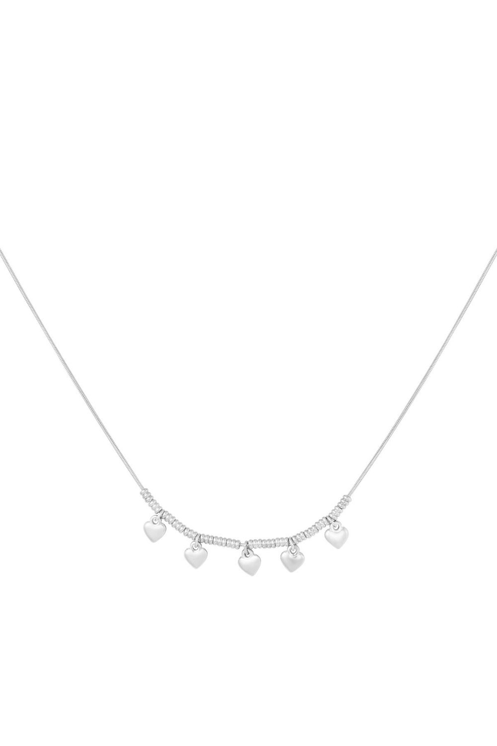 Love Beads Necklace - Stainless Steel Ketting - Ketting Met Hartjes - Goudkleurige Juwelen- Zilverkleurige Sieraden - Ketting Met Bedels - Cadeautip - Verjaardags Cadeau- 100% Waterproof