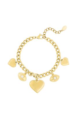 Schakel armband Met Bedels- Stainless Steel Armband- Armband Voor Vrouwen - Cadeau Voor Valentijn
