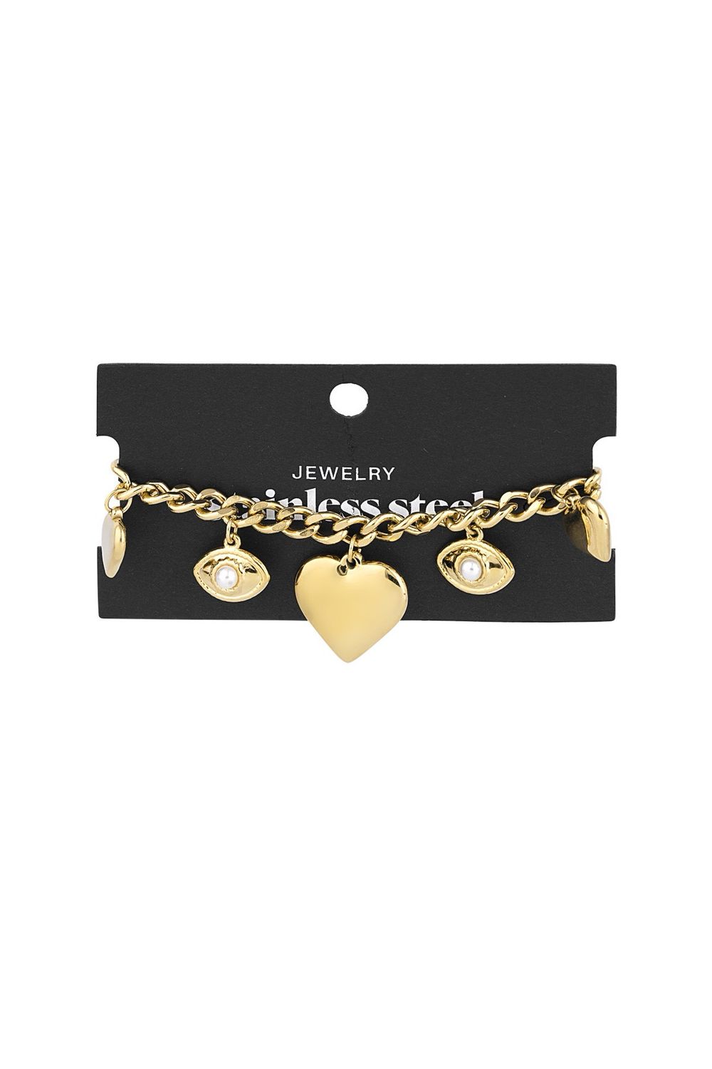 Schakel armband Met Bedels- Stainless Steel Armband- Armband Voor Vrouwen - Cadeau Voor Valentijn