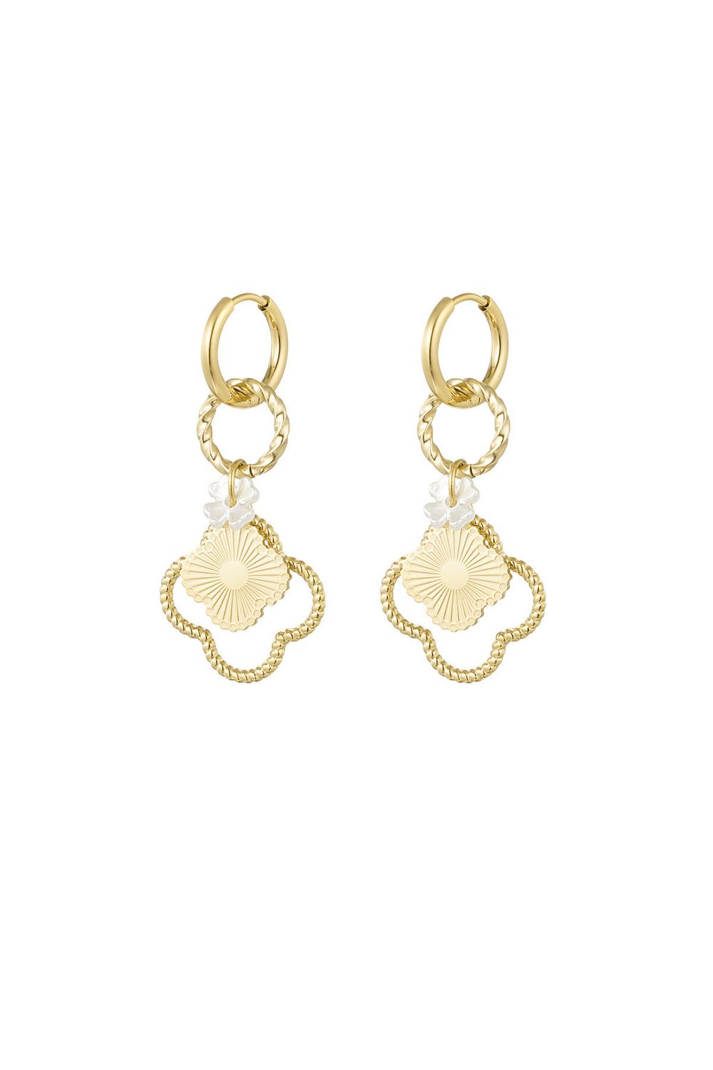 Clover Dream Earrings - Lange Oorbellen - Stainless steel Oorbellen- Oorbellen Voor Vrouwen - Lange Ring Oorbellen