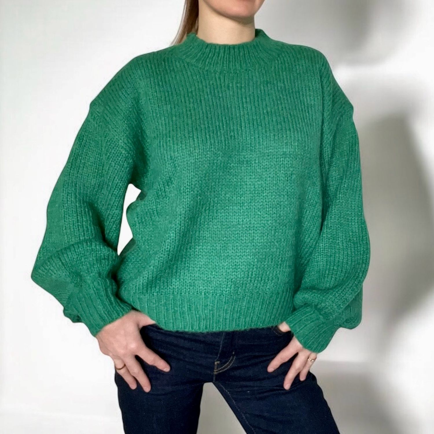 Comfy Trui - Groene Trui - Knitted sweater - Gebreide Trui - trui voor vrouwen - Trui die niet prikt - wollen trui