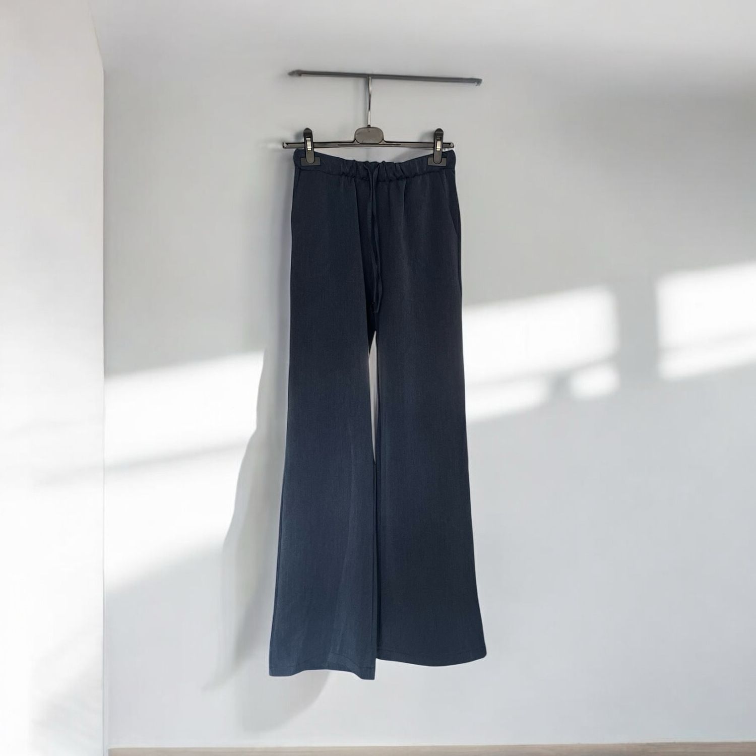 Mia Broek - Dark Denim - Losse Broek - Broek Met Elastische Tailleband