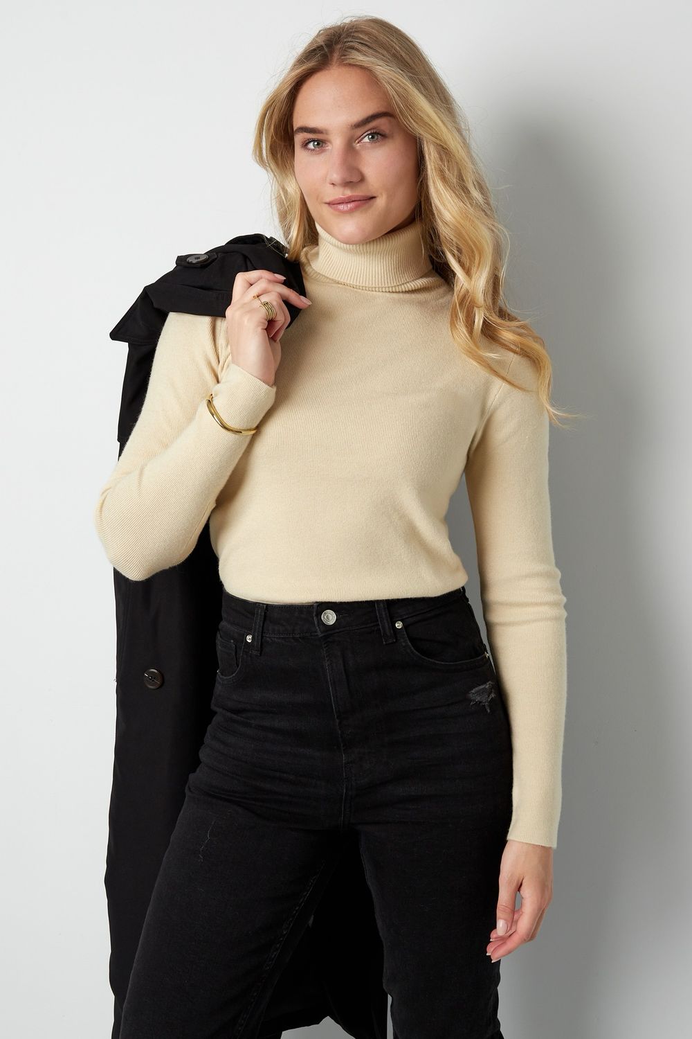 Coltrui Zwart - Coltrui Gebroken Wit- Turtle Neck Sweater - Trui met col - coltrui dames