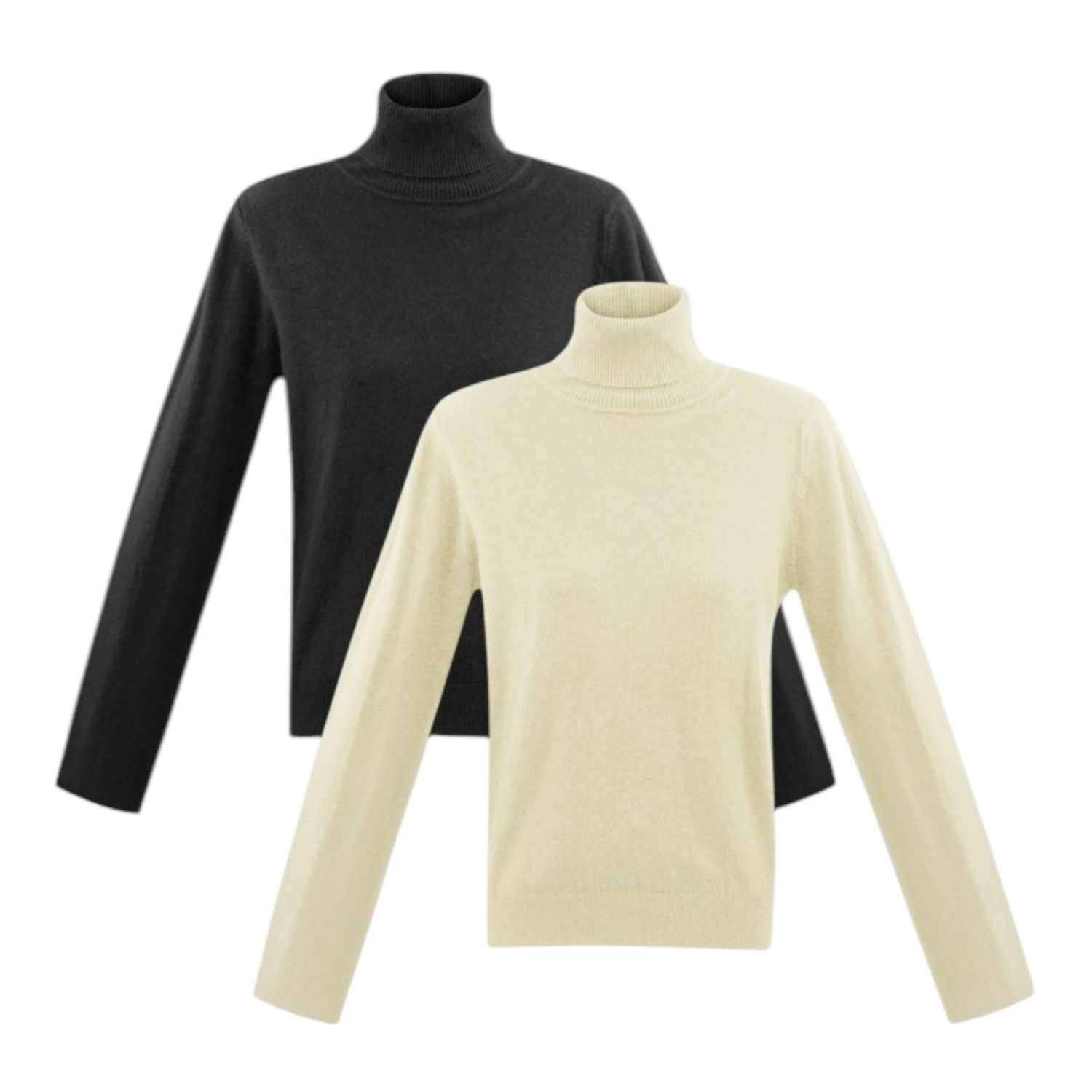 Coltrui Zwart - Coltrui Gebroken Wit- Turtle Neck Sweater - Trui met col - coltrui dames
