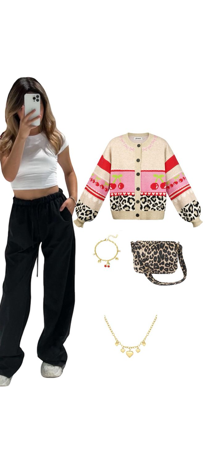 Cherrie Trui - Cardigan - Vest Met Knopen - Beige/ Roze - winter trui