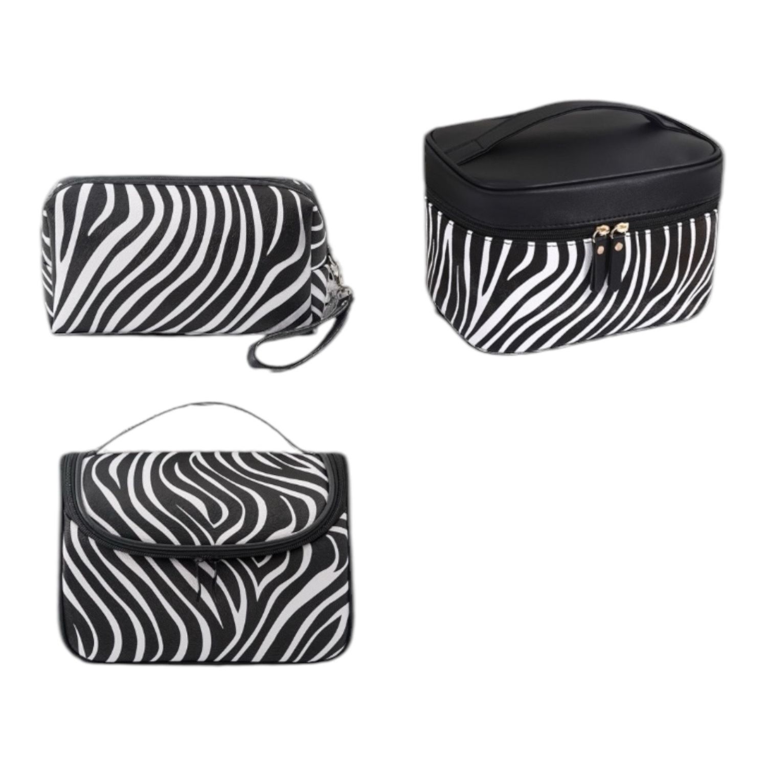 Toilettas - Zebrapatroon - Make Up Tas - Beautycase - met mooi zebrapatroon, - praktisch voor op reis - Opvouwbaar