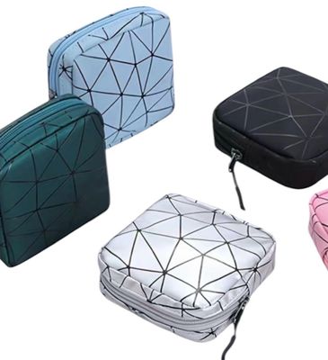 Vierkant Opbergtasje - Opberg zakje - geometrisch patroon - draagbaar in handtas