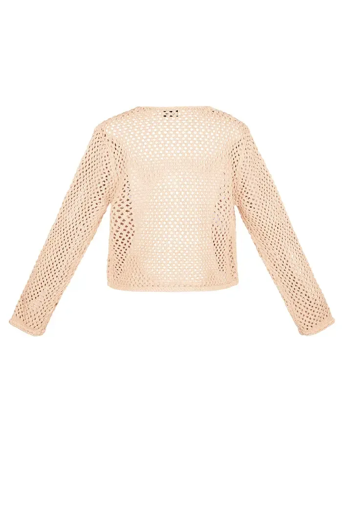 Gehaakte Vest zwart - Vest Met Knopen - Vest Met Lange Mouwen - Gehaakte Top met lange mouwen - Gilet Voor Vrouwen