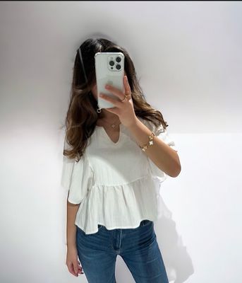 Losse Top - Anna Top Wit - Top Voor Dames - Witte Top - Losse Top - korte top - Zomer Top - Witte Blouse - Blouse
