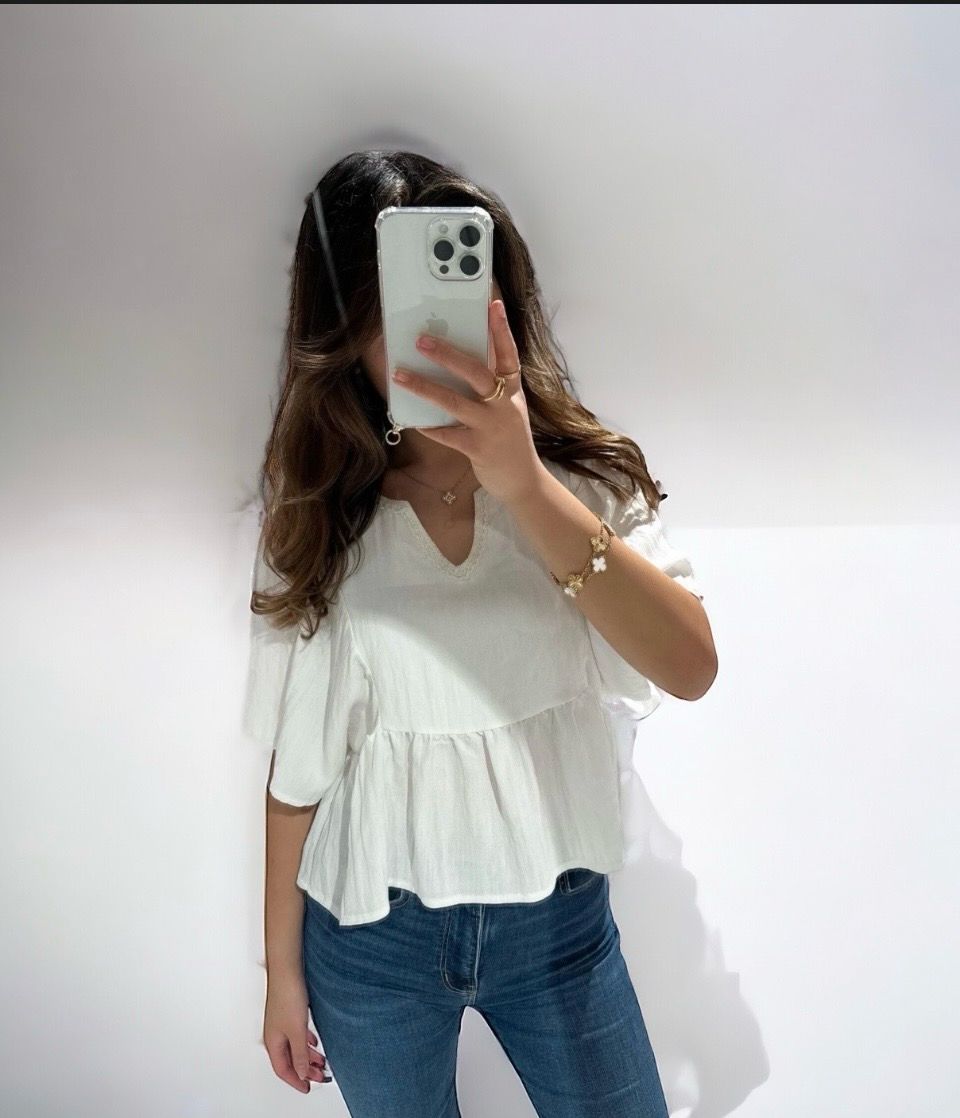 Losse Top - Anna Top Wit - Top Voor Dames - Witte Top - Losse Top - korte top - Zomer Top - Witte Blouse - Blouse