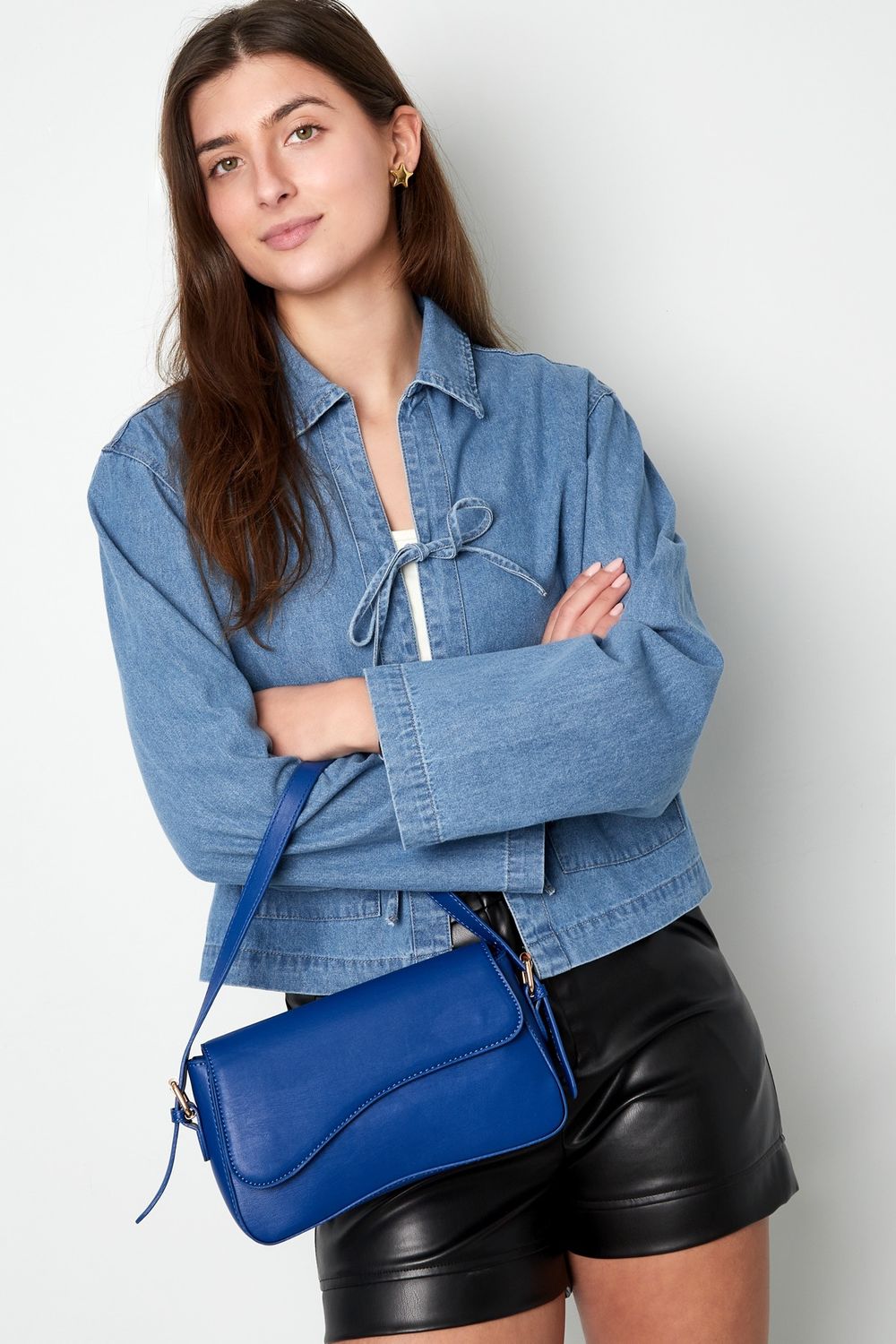 Schoudertas - Tas Met Korte Strap - Blauw Handtasje