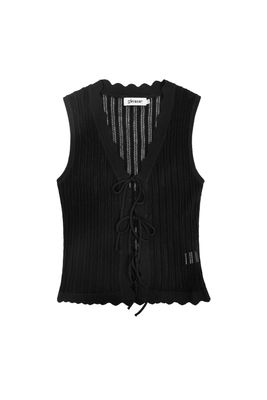 Crochet Top Met Strikjes - Gehaakte Top - Top Zonder Mouwen - Gillet - Gillet Voor Vrouwen