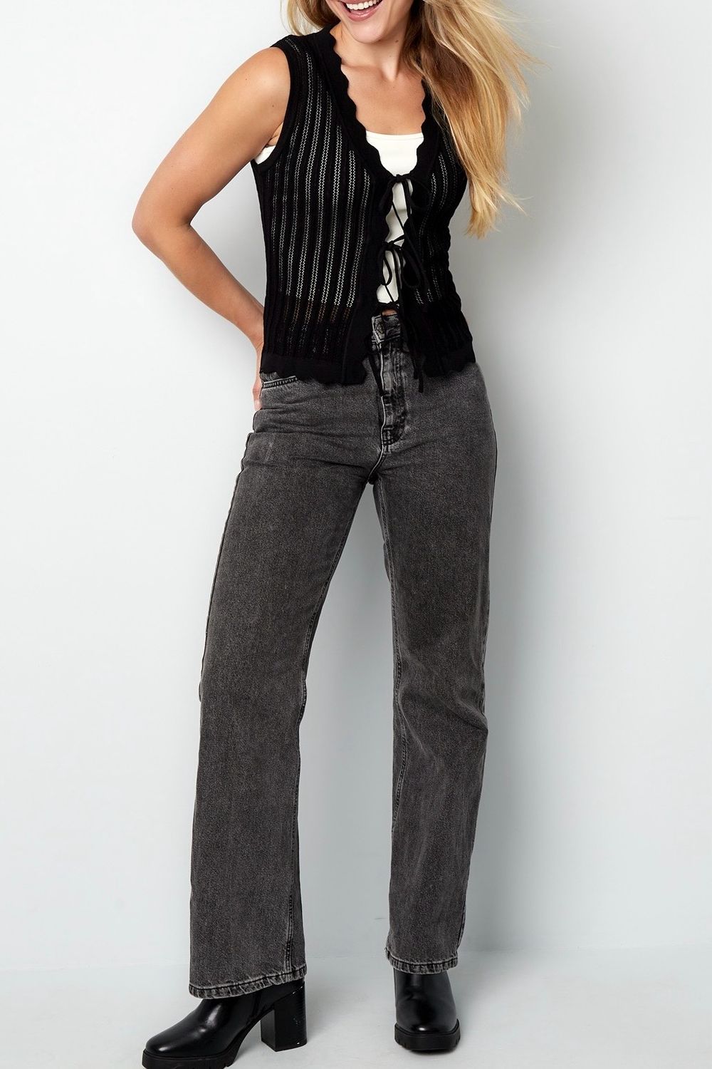 Crochet Top Met Strikjes - Gehaakte Top - Top Zonder Mouwen - Gillet - Gillet Voor Vrouwen