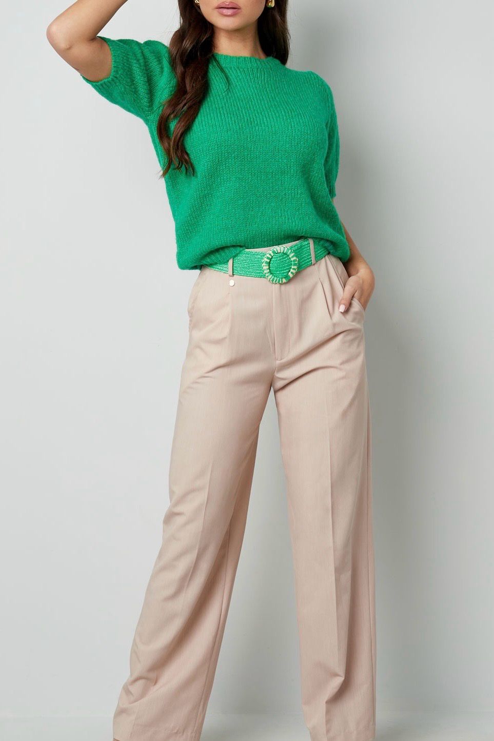 T Shirt Met Pof Mouwen - Knitted Trui Met Korte Mouwen