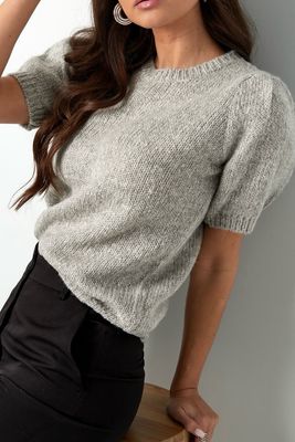 T Shirt Met Pof Mouwen - Knitted Trui Met Korte Mouwen