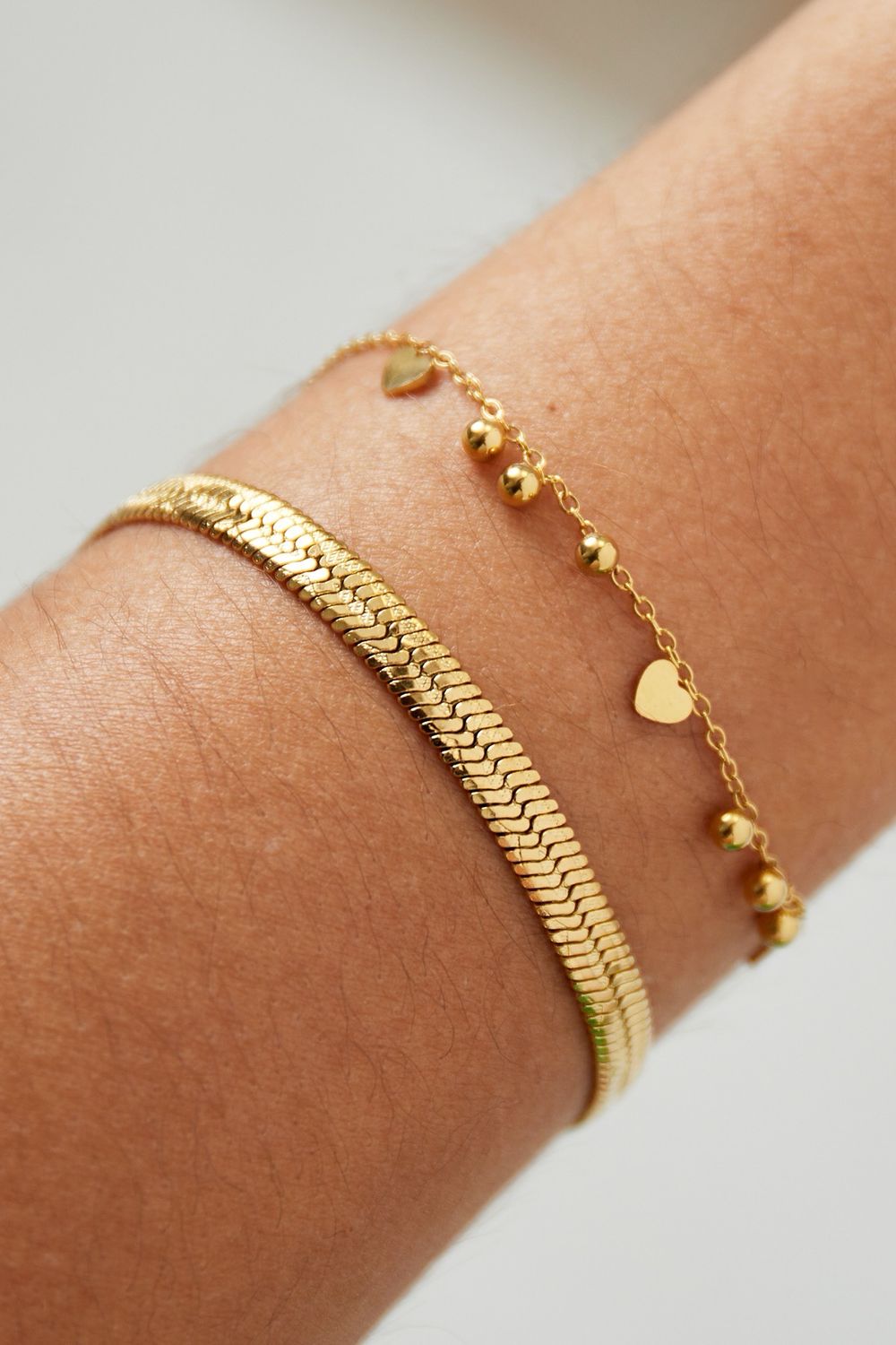 Brede Link Armband - Stainless Steel Armband- Goudkleurige Armband - Armband Voor Vrouwen