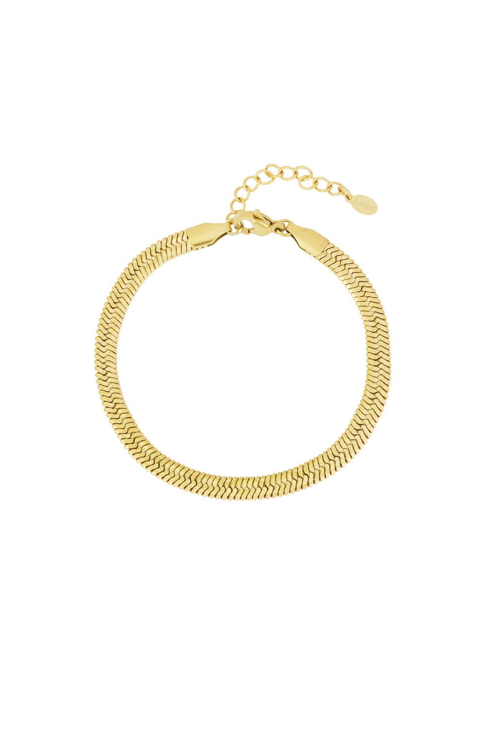 Brede Link Armband - Stainless Steel Armband- Goudkleurige Armband - Armband Voor Vrouwen