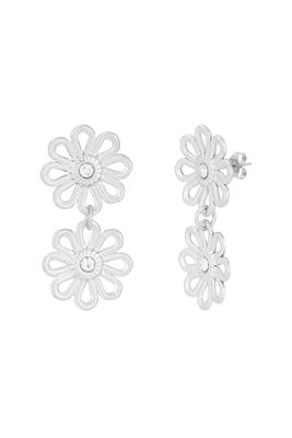 Flower Power Oorbellen - Stainless Steel Oorbellen - Bloem Oorbellen - Zilverkleurige Oorbellen