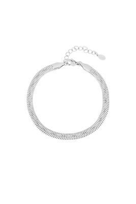 Brede Link Armband - Stainless Steel Armband- Zilverkleurige Armband - Armband Voor Vrouwen
