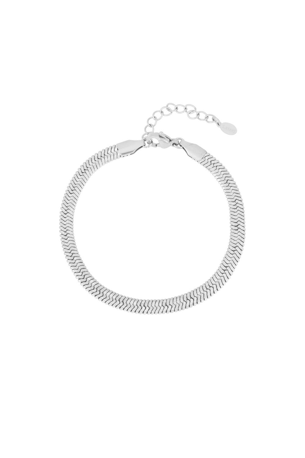 Brede Link Armband - Stainless Steel Armband- Zilverkleurige Armband - Armband Voor Vrouwen