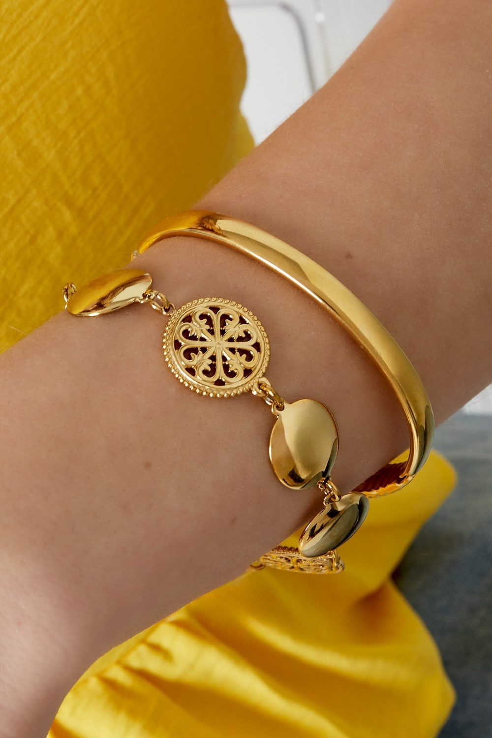 Vintage Vibe Armband - Stainless Steel Armband - Zilverkleurige Armband - Armband Voor Vrouwen
