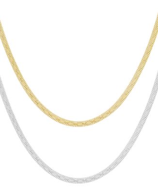 Platte Brede Link Ketting - Stainless Steel Ketting - Ketting Voor Vrouwen