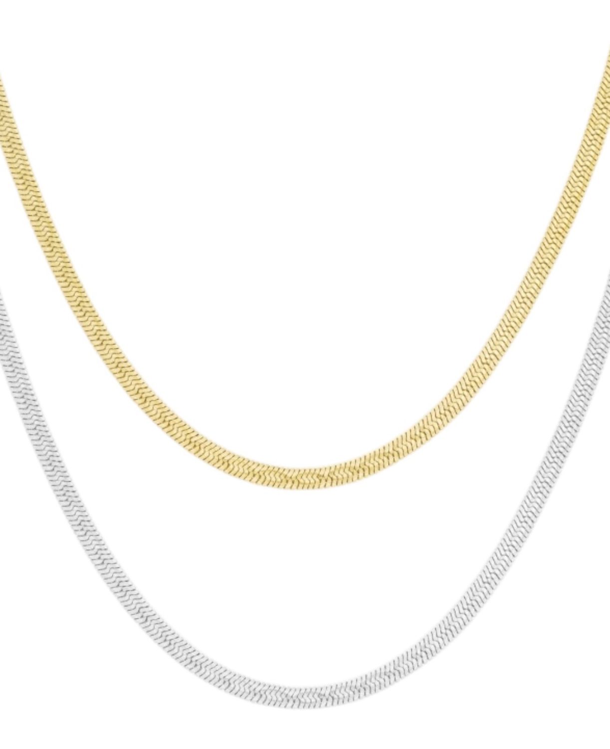 Platte Brede Link Ketting - Stainless Steel Ketting - Ketting Voor Vrouwen