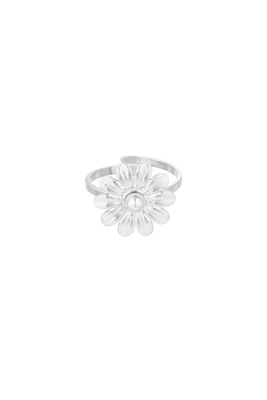 Ring Met Bloem- Stainless steel Ring - Open Ring - One Size Ring