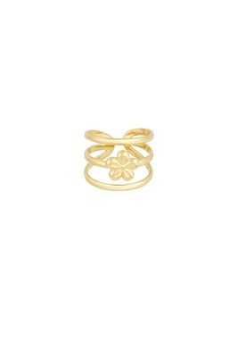 Flower Stack One Size Ring - Stainless Steel Ring - 100% Waterproof - Nikkelvrij - Ring Voor Vrouwen