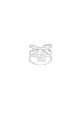 Flower Stack One Size Ring - Stainless Steel Ring - 100% Waterproof - Nikkelvrij - Ring Voor Vrouwen