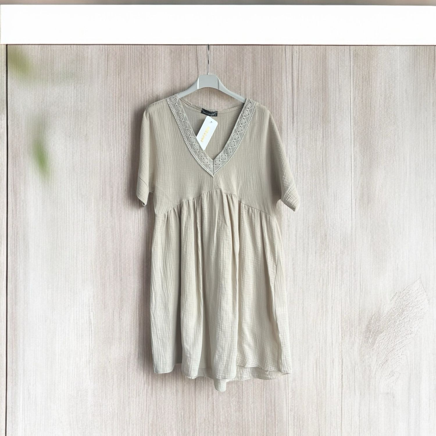 zomer jurken dames- luchtige zomerjurk- mini zomerjurk - Katoenen jurk - Jurk In Tetra Stof- korte jurk voor vrouwen - Knie Jurk - Katoenen jurk - korte jurk voor vrouwen