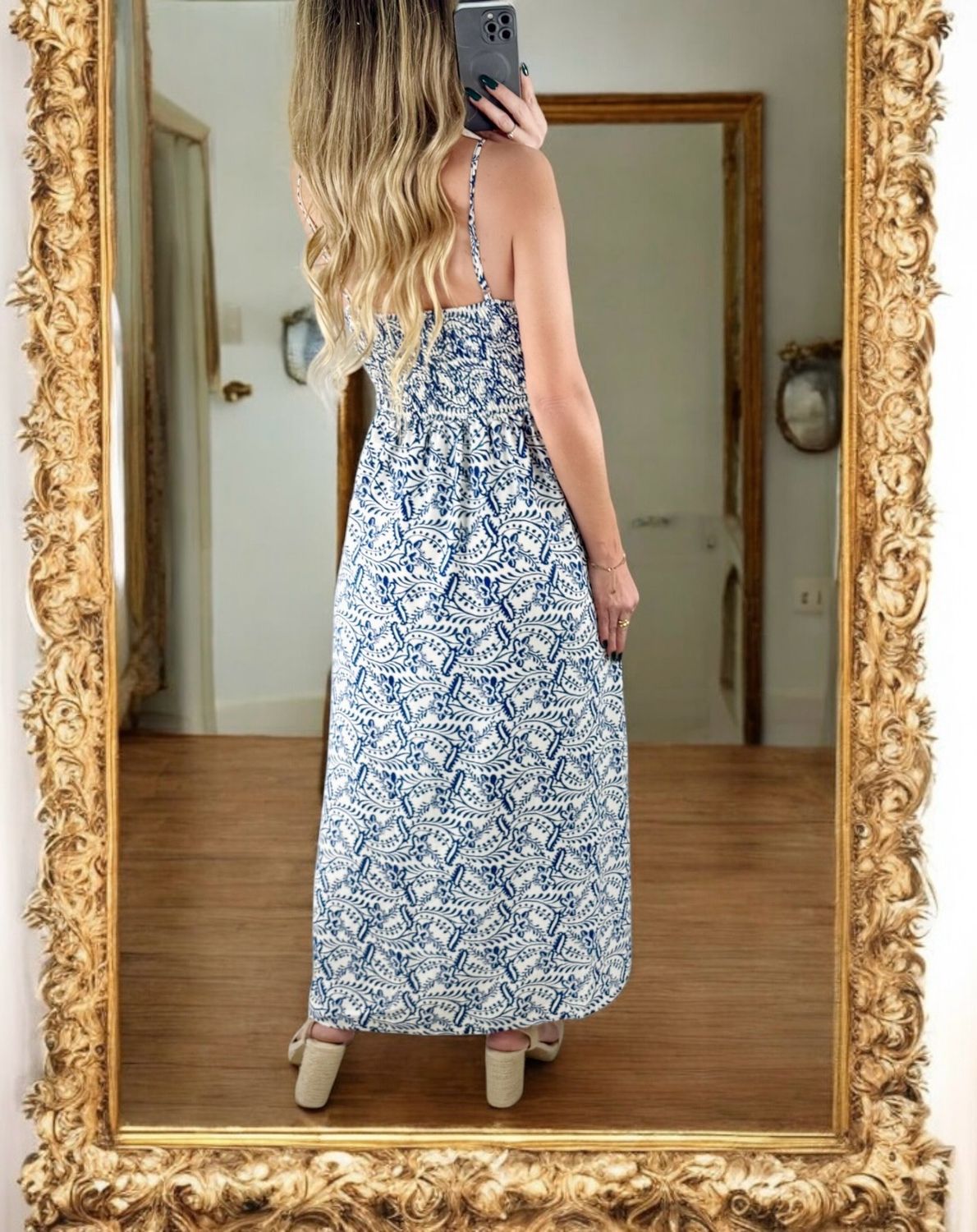 Lange jurk - zomer jurken dames- Kleedje Voor Dames- luchtige zomerjurk - maxi zomerjurk - Lang kleedje Dames- kleedje met Bloemen motief - kleedje met spaghetti bandjes