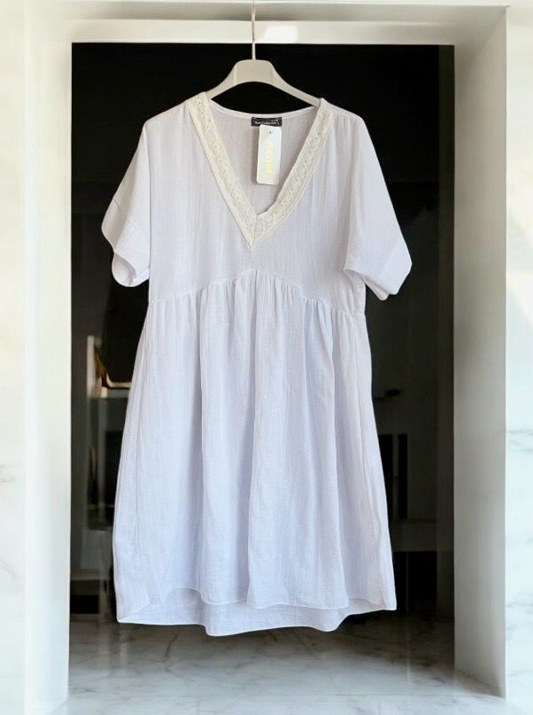 zomer jurken dames- luchtige zomerjurk- mini zomerjurk - Katoenen jurk - Jurk In Tetra Stof- korte jurk voor vrouwen - Knie Jurk - Katoenen jurk - korte jurk voor vrouwen