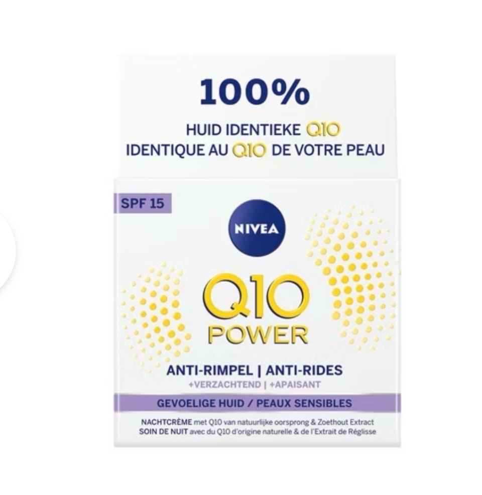 Nivea Q10 Power Sensitive Cream - Dagcrème Voor Gevoelige Huid- Day Cream Met Spf15- 50 ML - Anti Aging Cream Voor 35+