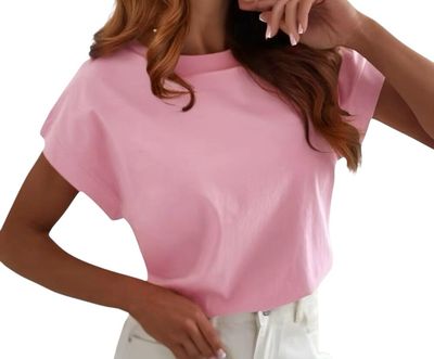 Effen Katoenen T- Shirt - T Shirt Voor Vrouwen - One Size T -shirt
