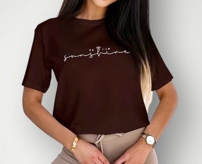 Printed cotton T shirt- Katoenen T shirt- T shirt voor vrouwen