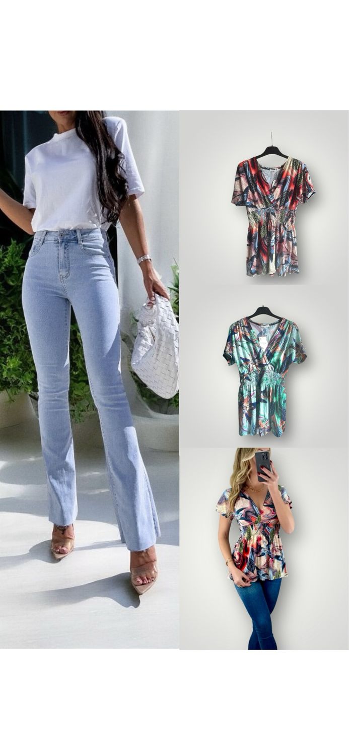 Flared Push Up Jeans - Mid Waist Jeans broek Voor Dames