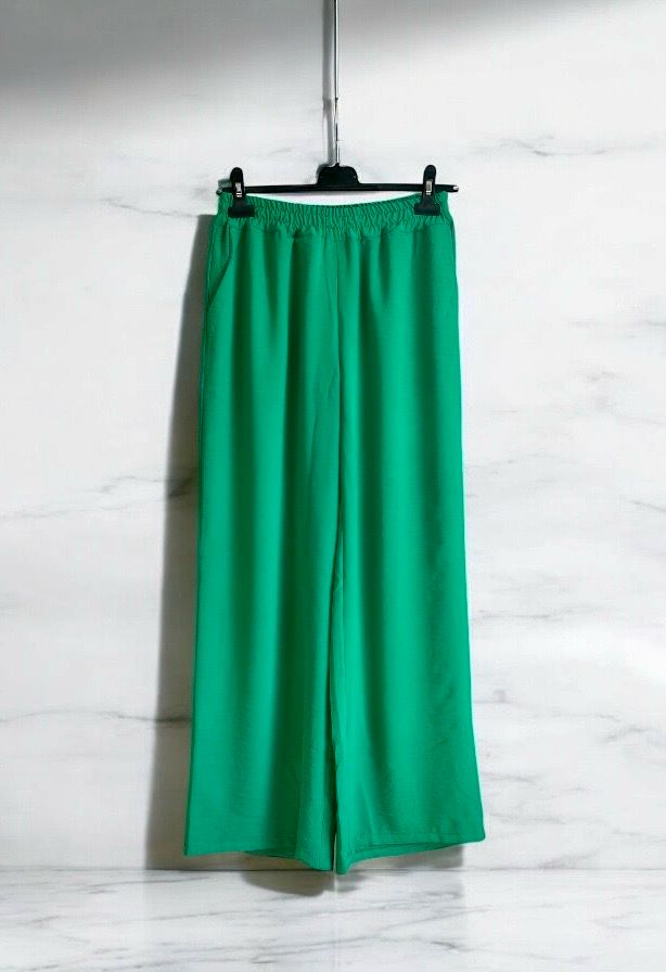 Losse Broek Met Zakjes - Wijde Zomerbroek- Broek Met Wijde Pijpen - Stoffen Broek- Palazzo Broek - Broek Met Elastische Tailleband