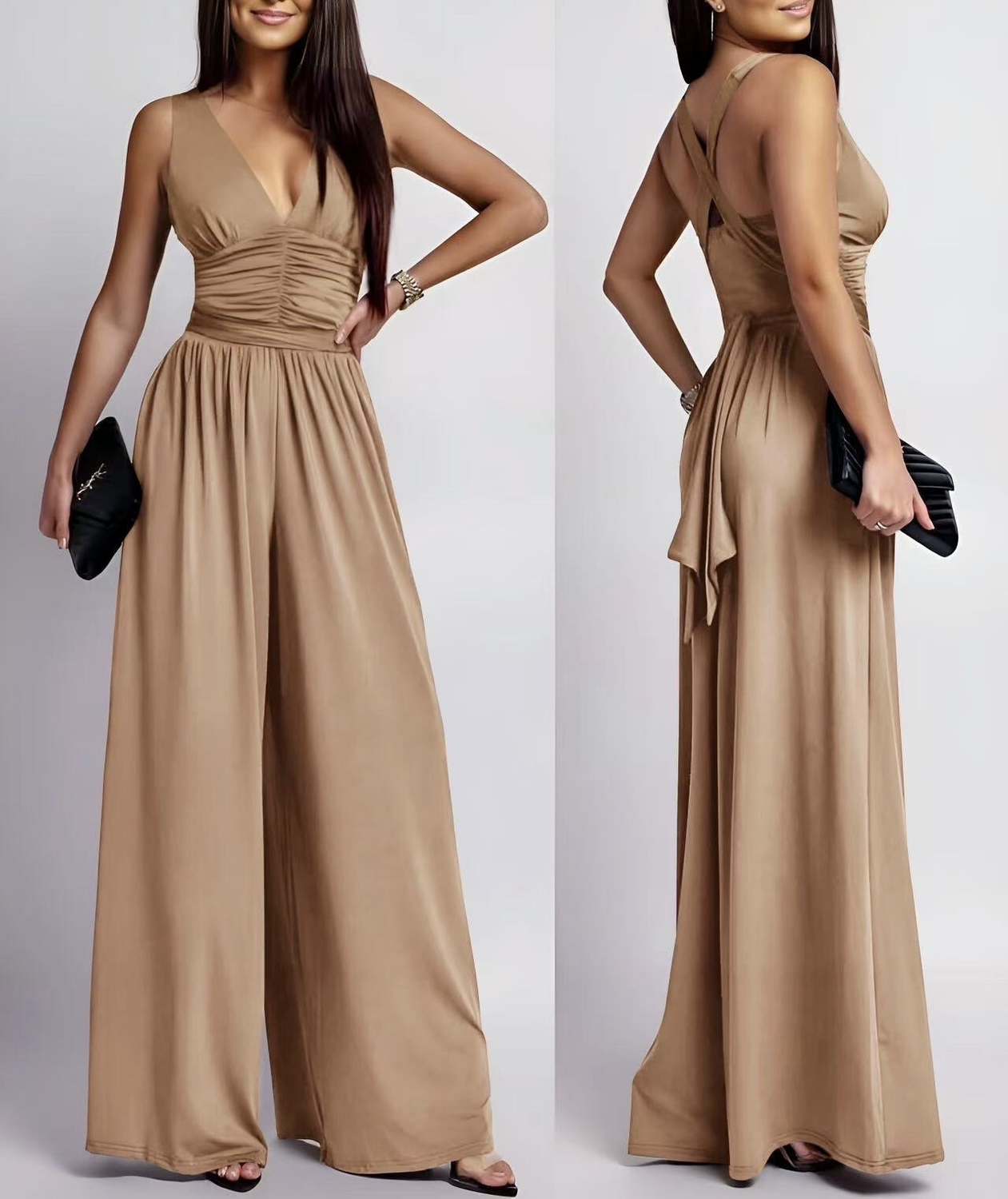 Elegant V-Neck broek pak - Jumpsuit - Broekpak voor vrouwen