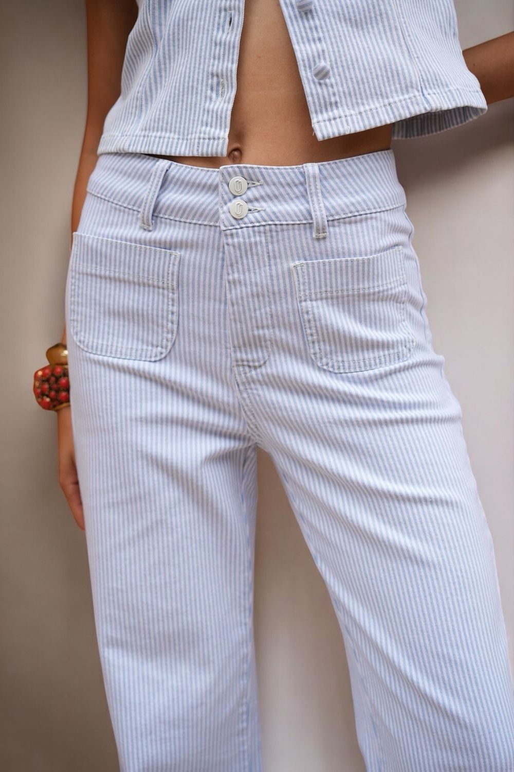 Windy Wide leg striped jeans - Jeans Met Strepen - Broek Voor Vrouwen - Jeans Voor Dames
