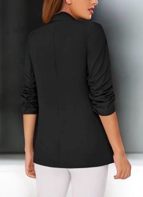 Blazer Met Opgestroopte Mouwen - Blazer Met Drie Kwart Mouwen - Lente/ Zomer Blazer