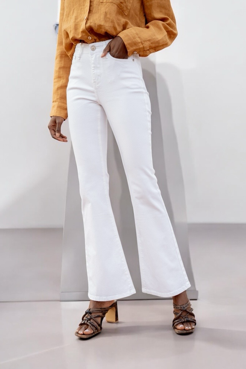 Flared jeans wit - Witte Broek - Witte Jeans Voor Dames