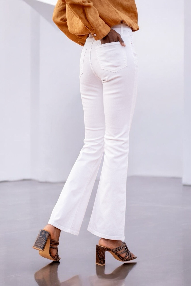 Flared jeans wit - Witte Broek - Witte Jeans Voor Dames