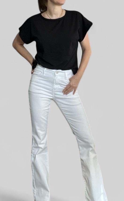 Flared jeans wit - Witte Broek - Witte Jeans Voor Dames