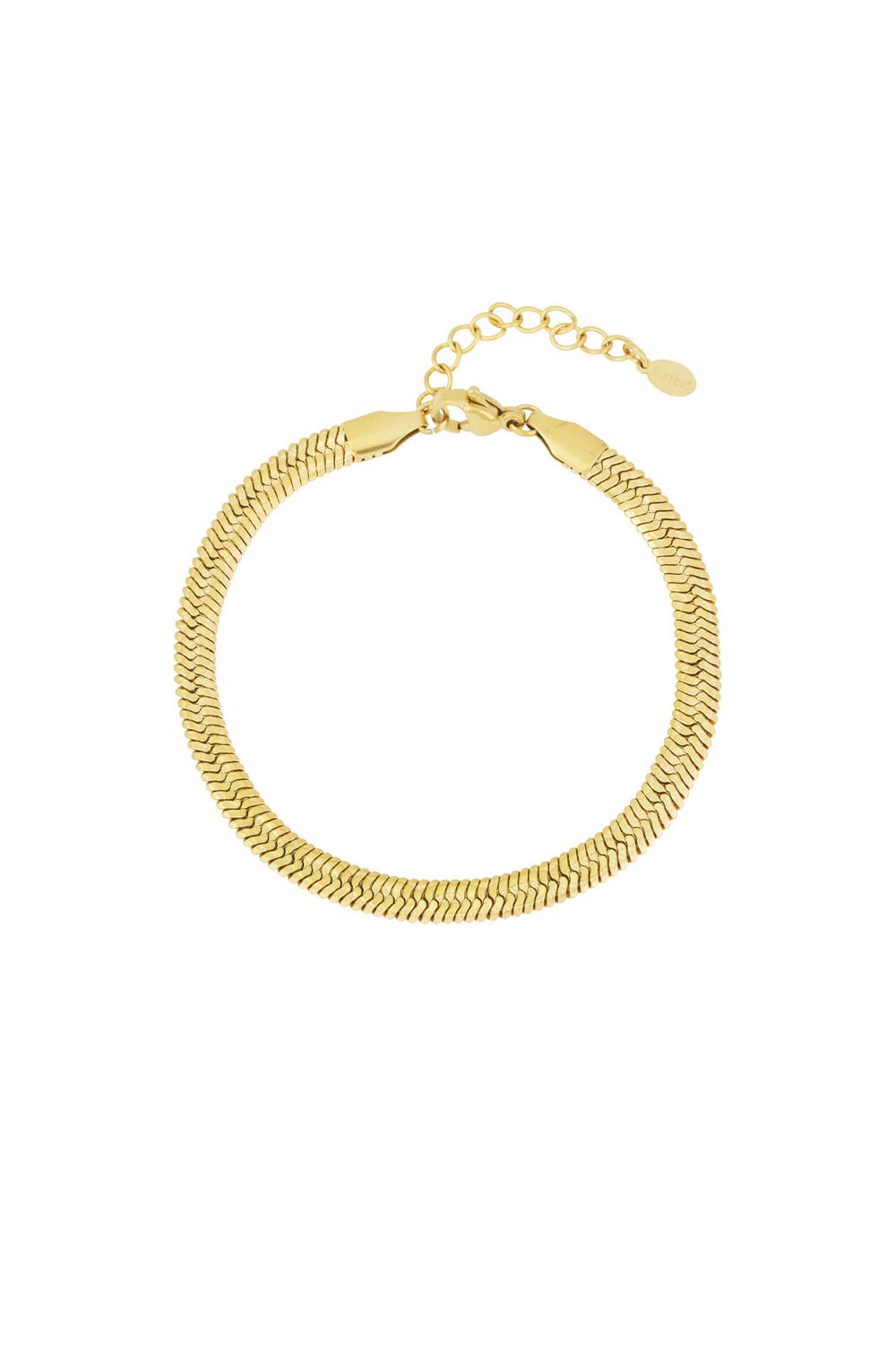 Platte Brede Link Ketting - Stainless Steel Ketting - Ketting Voor Vrouwen