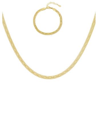 Platte Brede Link Ketting - Stainless Steel Ketting - Ketting Voor Vrouwen