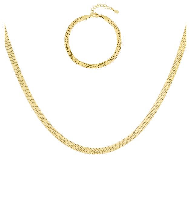 Platte Brede Link Ketting - Stainless Steel Ketting - Ketting Voor Vrouwen